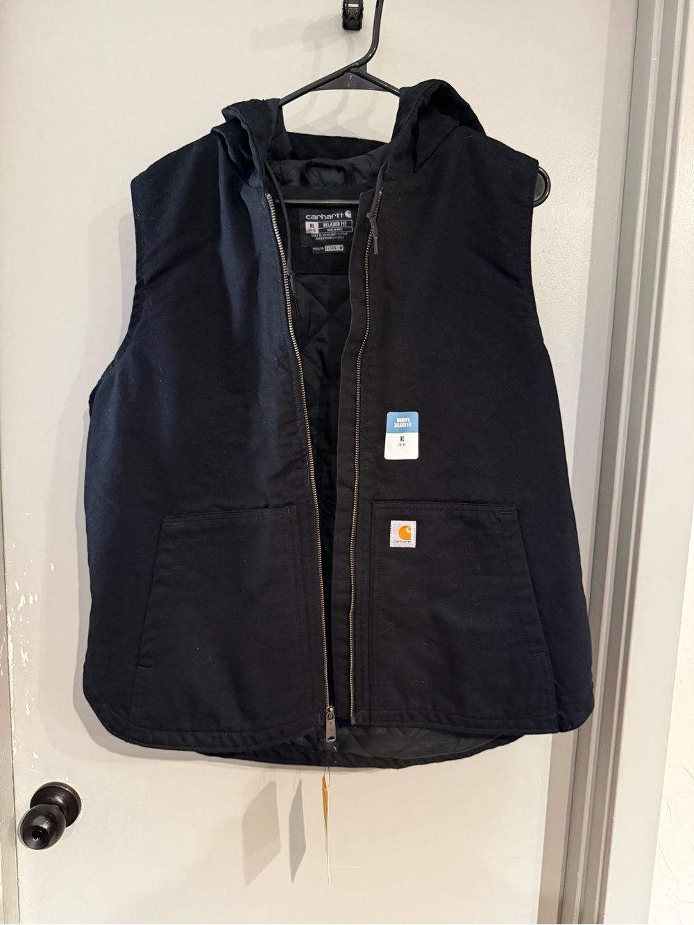 Carhartt Black Hooded Quilted Vest